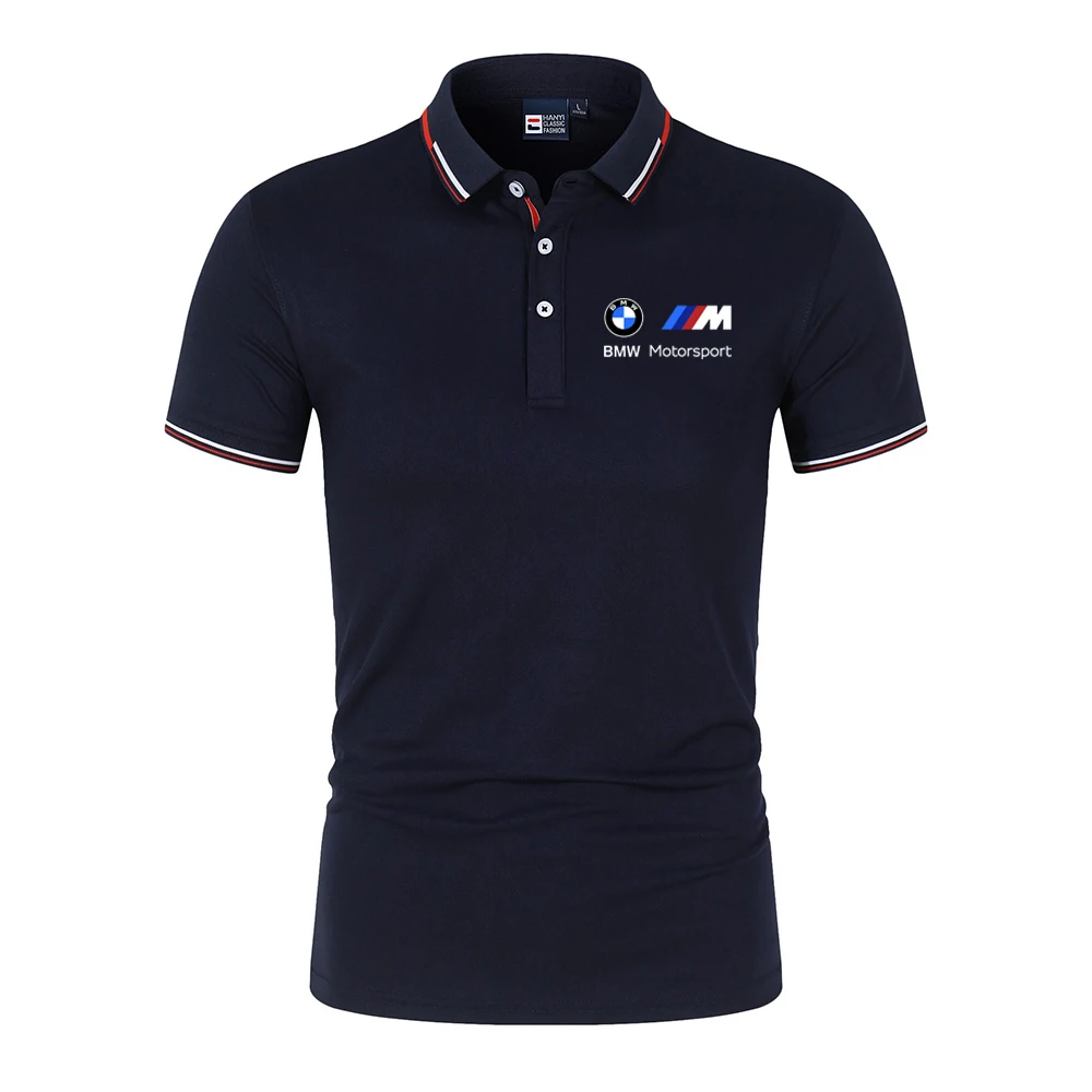 BMW Logo Motorcycle Racing Team Men Polo Shirt Summer Short Sleeve Male Polos T-shirt 2025 New Fashion Sport Clothes Tops