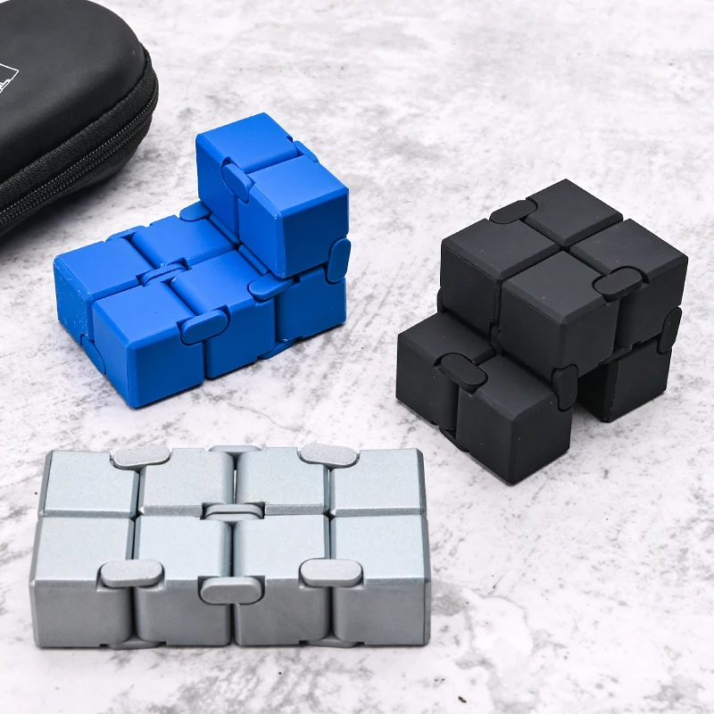 مكعب لا نهائي مبتكر لتخفيف التوتر للأطفال، مكعب الوجه بالإصبع للبالغين، لعبة تخفيف التوتر بأطراف الأصابع