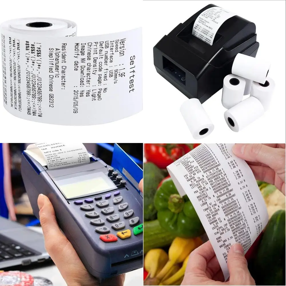 لفات ورق حرارية مباشرة، 3.125 بوصة × 230 قدم، 50 لفة، لاستلامات بطاقات الائتمان وتسجيل النقدية
