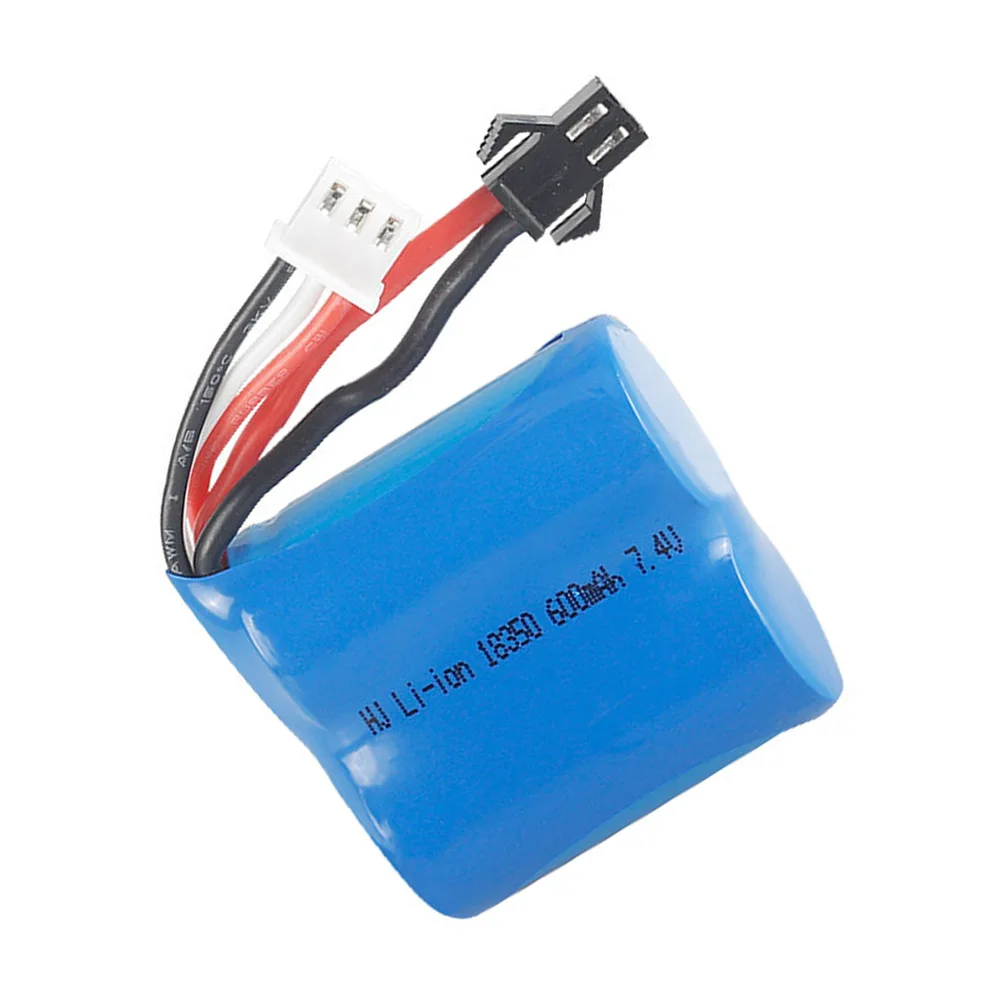 18350 akumulator litowo-jonowy i ładowarka USB do H100 H102 S1 S2 S3 S4 S5 szybki RC łódź wyścigowa bateria 7.4V 600mah SM2P wtyczka baterii