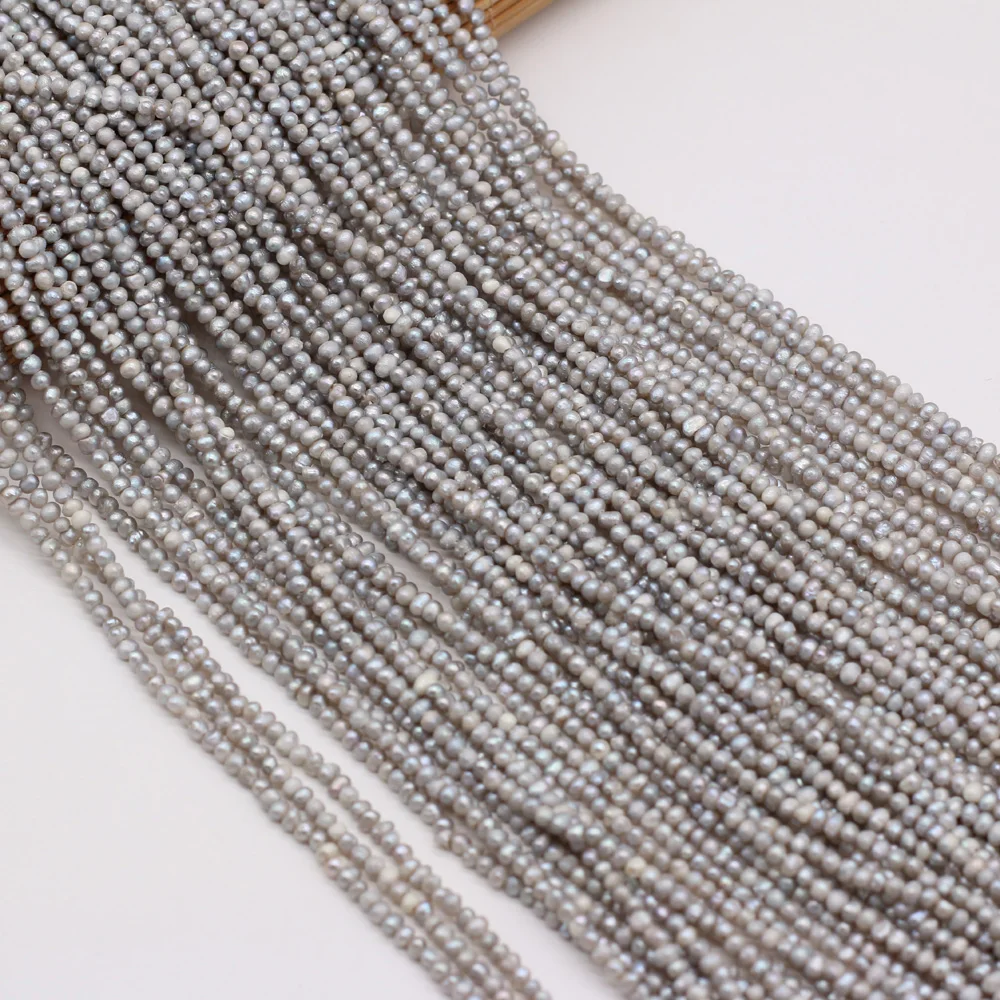 

Natural Freshwater Gray Pearls Bead Small Size 2.5-3mm Beads Pearl for DIY Jewelry Make Bracelet Necklace Earring for Women Gift