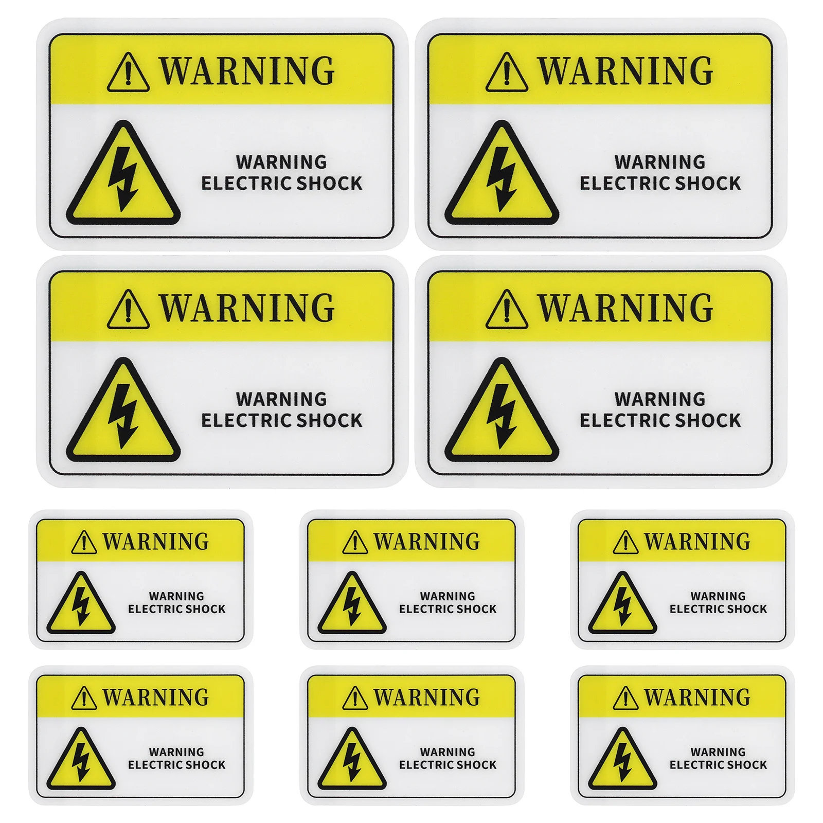 

10pcs Warning Stickers Pvc Self-Adhesive Safety Signs For Electrical Voltage Alert Industrial Machinery Use Caution