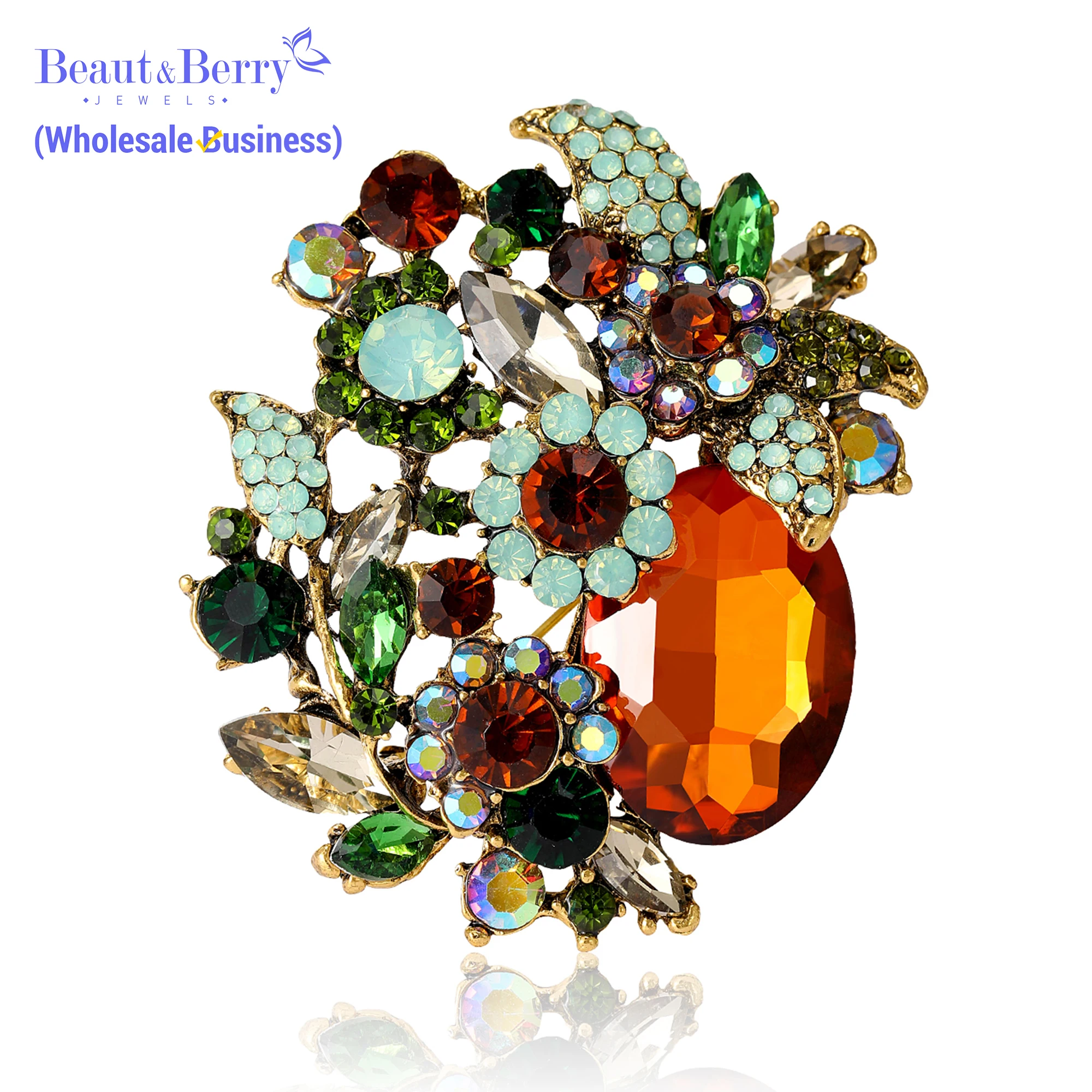 Sparkling Crystal Large Glass Brooches for Women Unisex Rhinestone Pins 6-color Available Casual Party Accessories Gifts