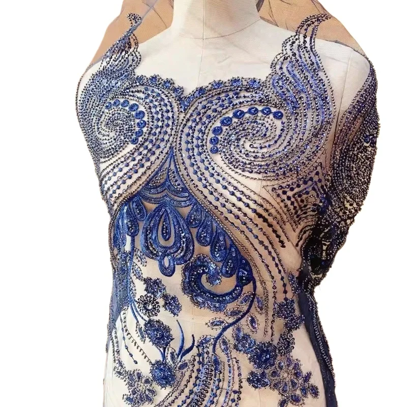 

124CM Wide, Multi Colored Exquisite Beaded Sequins, Lace Embroidery Fabric, DIY Clothing, Wedding and Evening Dress Decoration