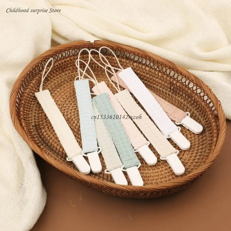 Baby Teething Clip Reliable Hold Baby Pacifier Chain with Plastic Clasps Baby Pacifier Clip Cotton Keep Secure Dropship