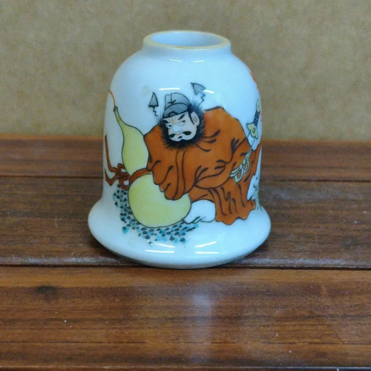 Old Collection Porcelain Scholar Studio Water Bowl With Zhong Kui Figure Painting Compact Delicate Decor