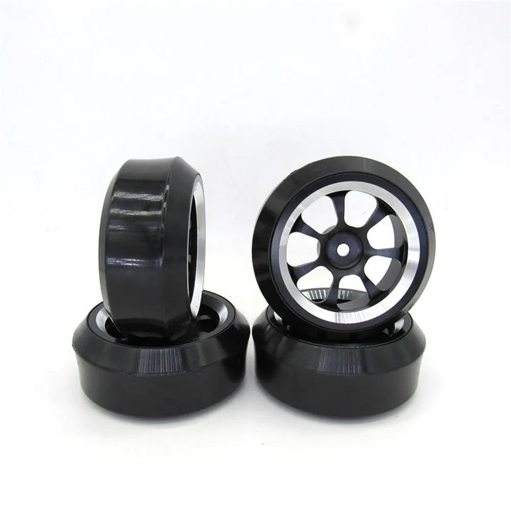 

4Pcs/Set Wear-resistant Rubber Drift Tires Metal Wheel Rims RC Car Upgrade Parts for WPL D12