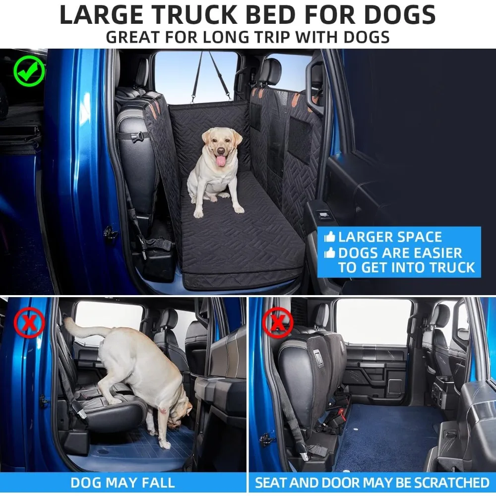 Dog Car Seat Cover, Seats Covers for Trucks, Dog Hammock for Truck, Back Seats Pet Cover for Dogs, Back Seat Extender