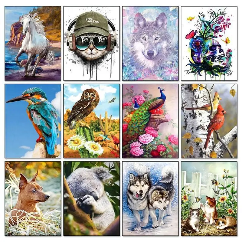 

GATYZTORY 5D Diamond Painting Koala Birds Full Drill Diamond Embroidery Animal Cross Stitch Kits Mosaic Art Picture Rhinestone H