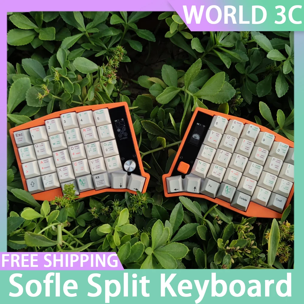 Sofle Split Keyboard Bluetooth Dual Mode Zmk Scheme Custom Rgb Hot Swap With View Directional Rocker Knob Screen Keyboard Gift