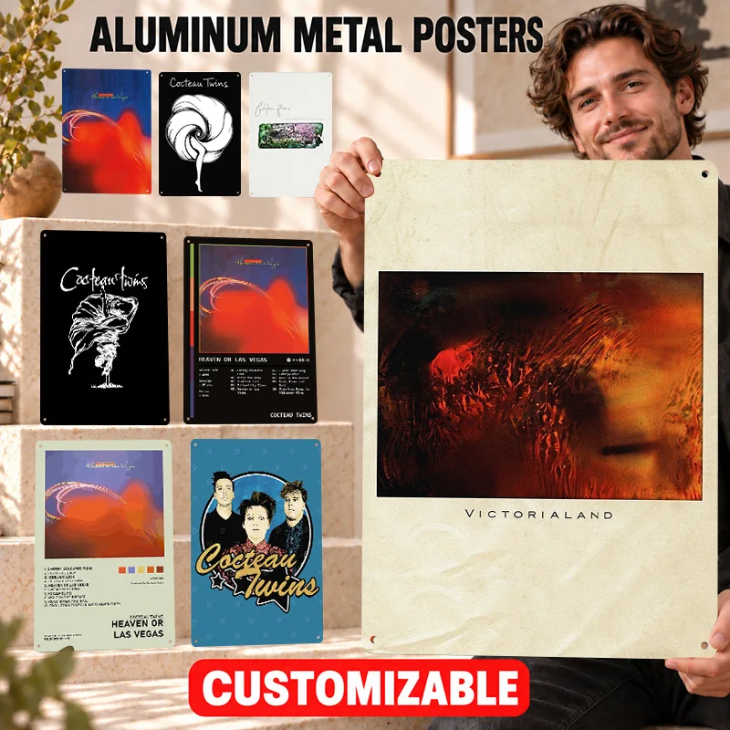 Cocteau Twins Textured Metal Posters Bold Decorative Graphic Bedroom Wall Art Personalized Aluminum Sign Gift For Music Lovers