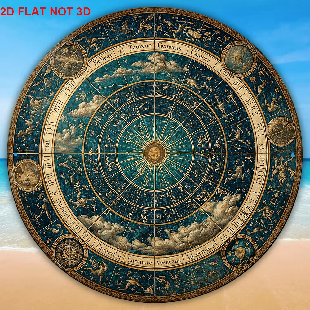 CIFBUY Vintage Zodiac Constellation Aluminum Wall Art Waterproof Durable Home Bar Room Decor