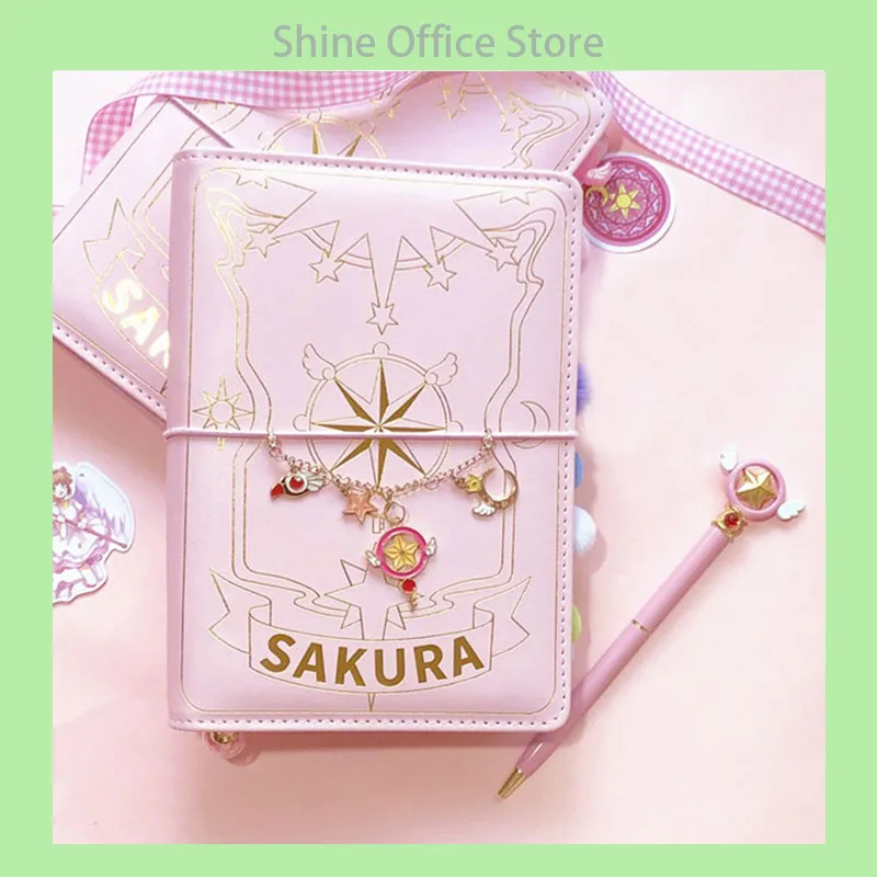 Captor de cartas de Anime Sakura Handbook Looseleaf Diary Notebook School Season Cosplay Girly Heart Handbook Set, accesorios, regalo para niñas