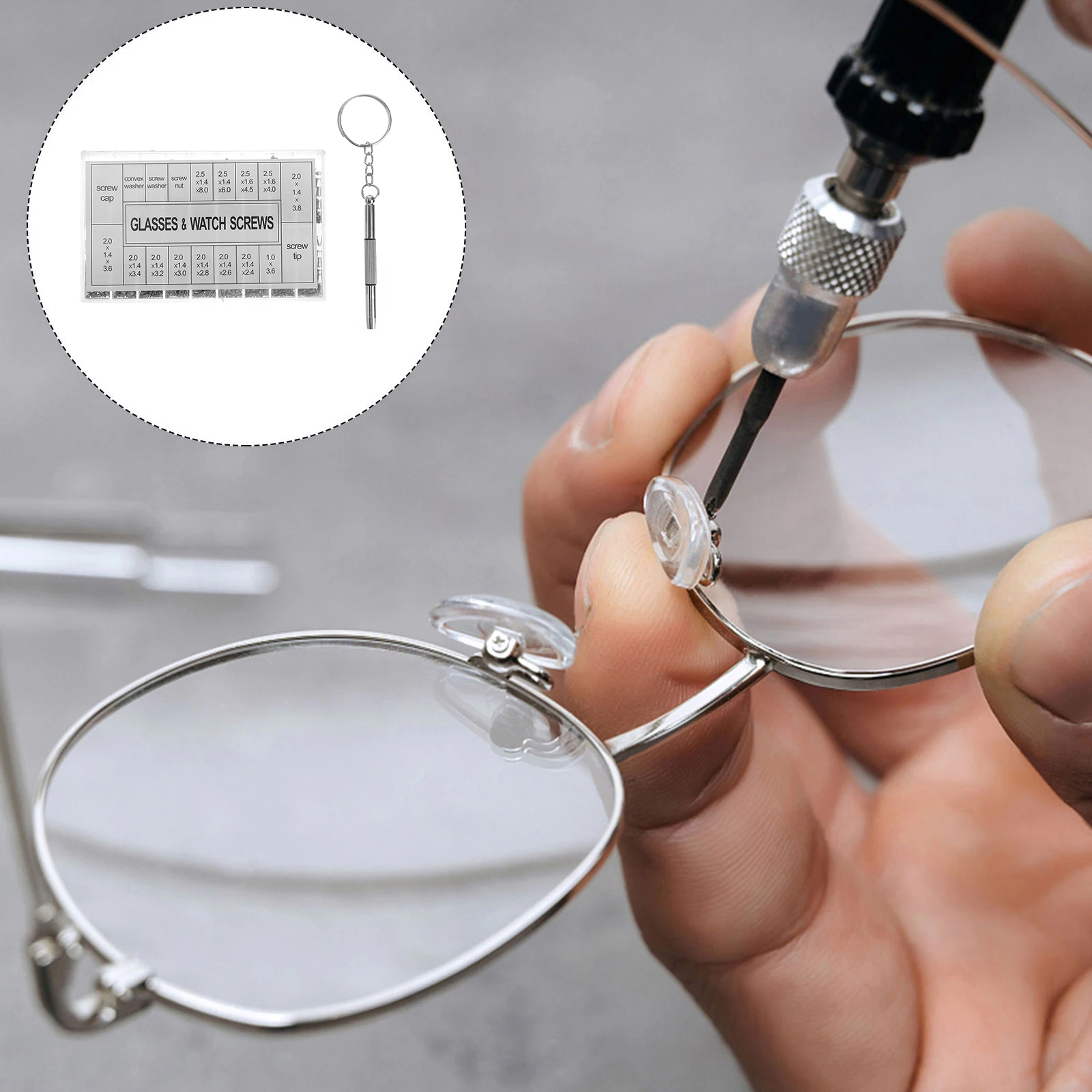 

1000 Pcs/set Screw Box Tool Glasses Eyeglass Screws Replacement Parts Repair Kit Suite Stainless Steel Eyeglasses