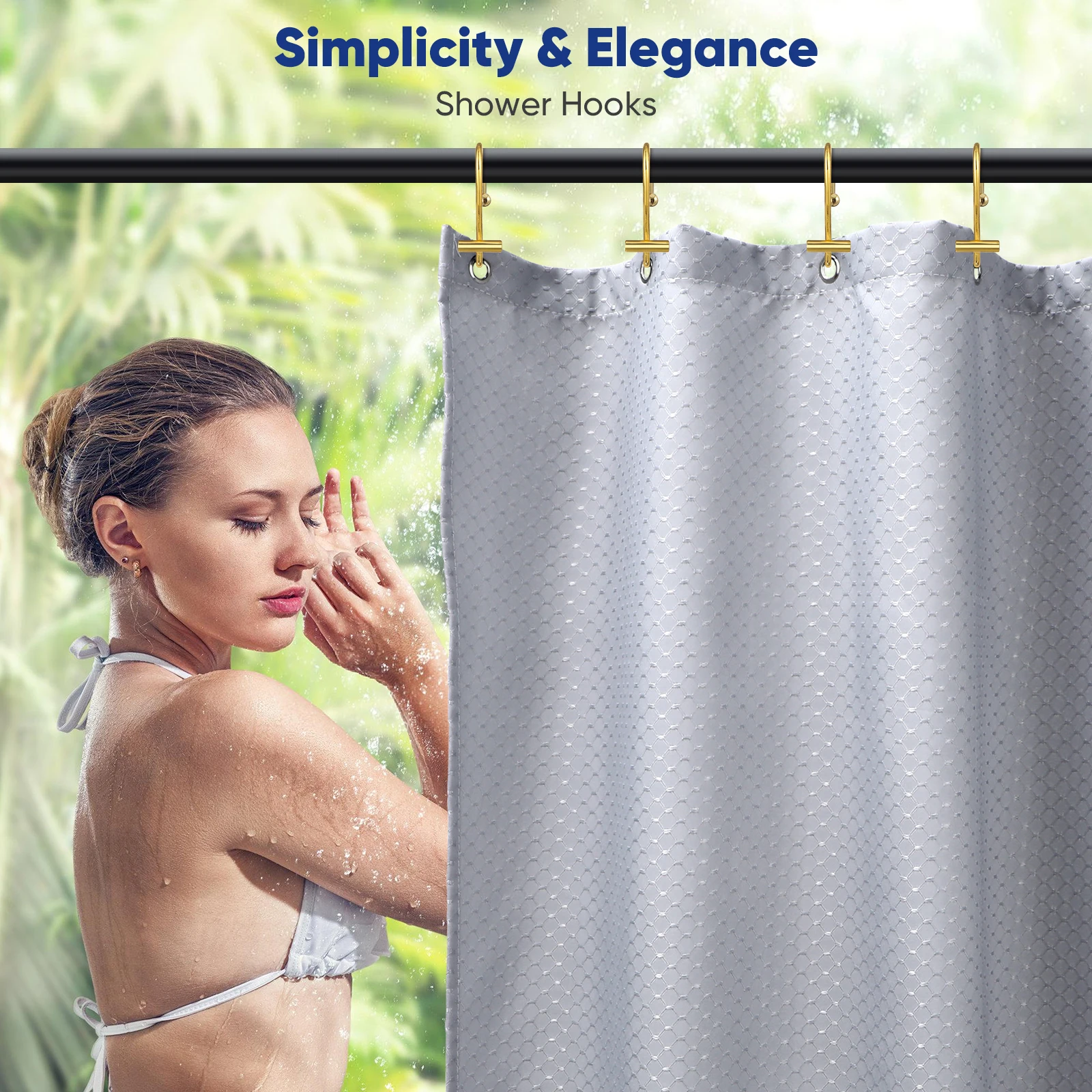 

Golden S Hooks Durable Iron Shower Curtain Hooks Multi Purpose Heavy Duty Bathroom Hanging Accessories For Curtains Towels