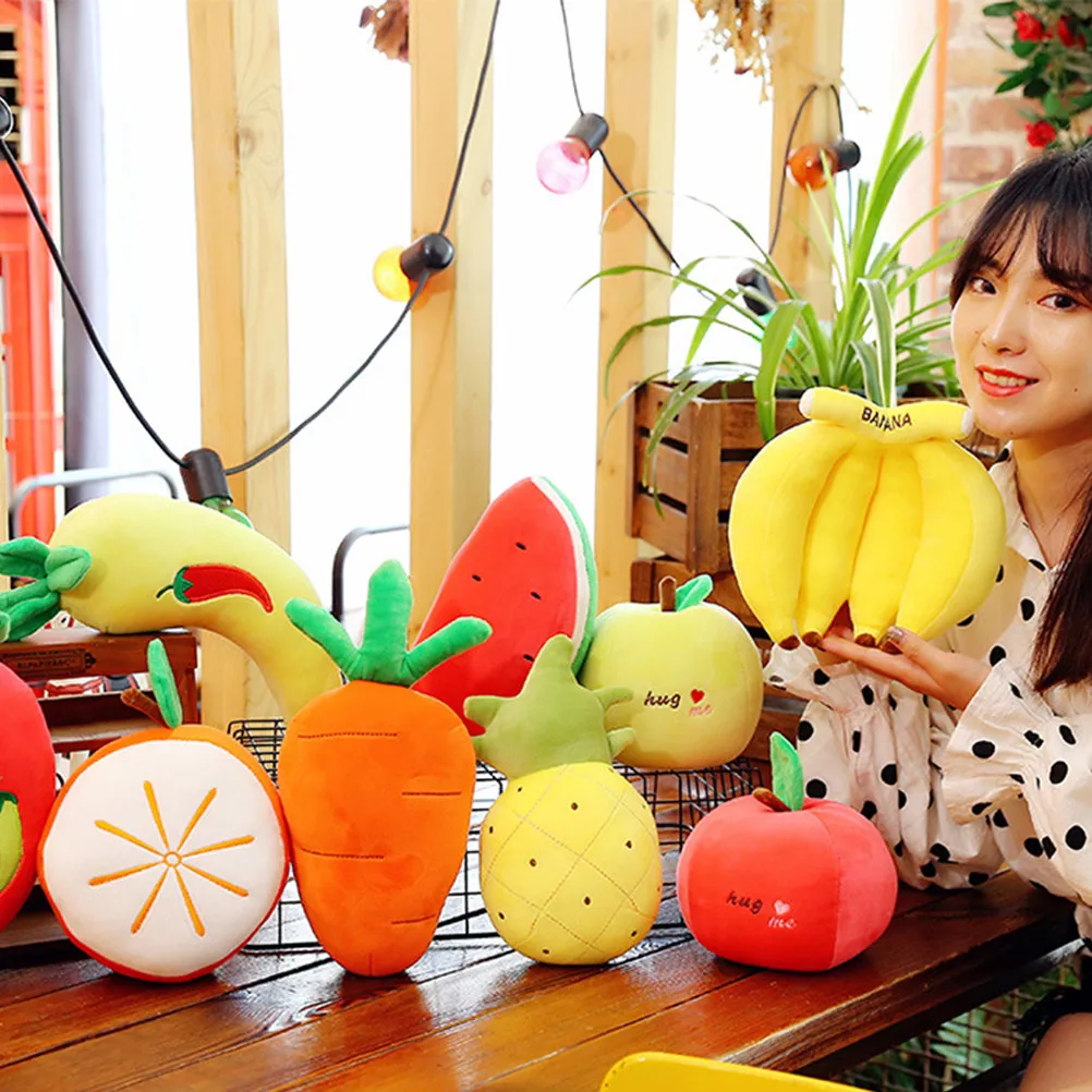 

25Cm Watermelon Shaped Hugging Pillow Soft Cotton Filled Eco Friendly Washable Back Cushion for Sofa Bed Reading TV Watching