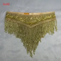 New style Belly Dance Costume Women sequins Hip Scarf Wrap bellydancing Belts with tassel beads waist chain t201