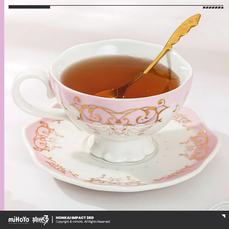 [Genuino] miHoYo Gioco Elysia Tazza da tè Honkai Impact 3 Elysia Tazza da tè pomeridiana Piattino Set Tazza di caffè Anime Prop Cosplay Regali di Natale