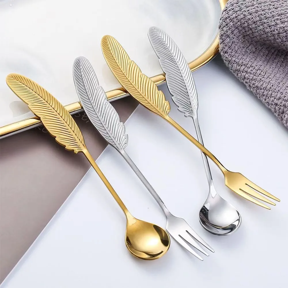 500 Piece Stainless Steel Tableware Nordic Household Knife Fork Coffee Spoon Gift Box Set