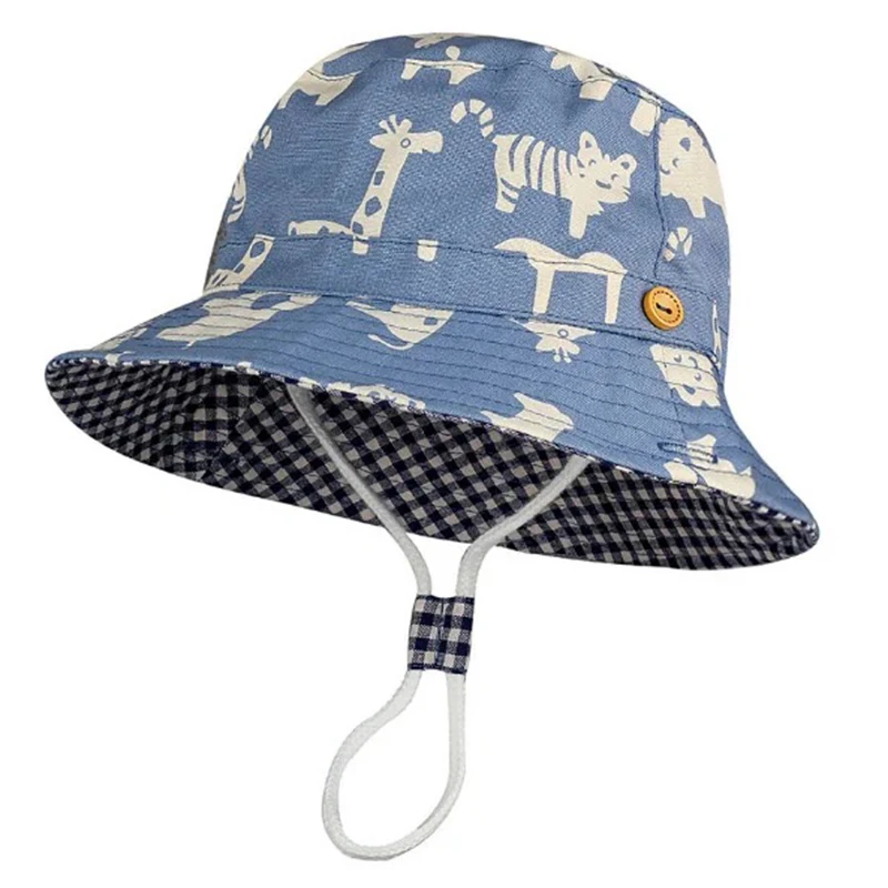 

Summer Children Cotton Cartoon Bucket Cap For Boys Printing Floral Baby Girls Sun Hat Flower Kids Bonnet