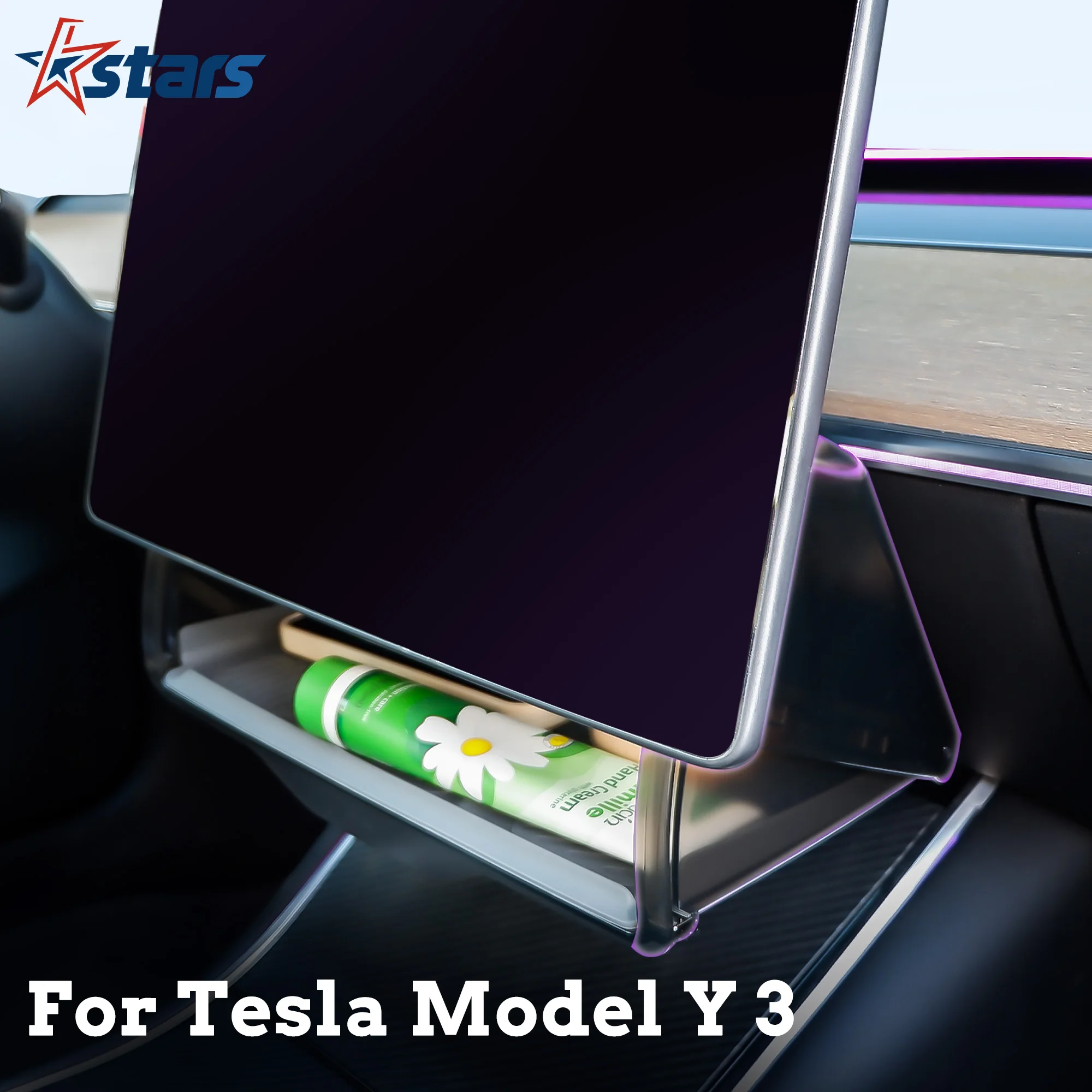 

Для Tesla Model Y Model 3 Highland 2024 коробка для хранения под экраном лоток для хранения за экраном Складная Скрытая коробка аксессуары