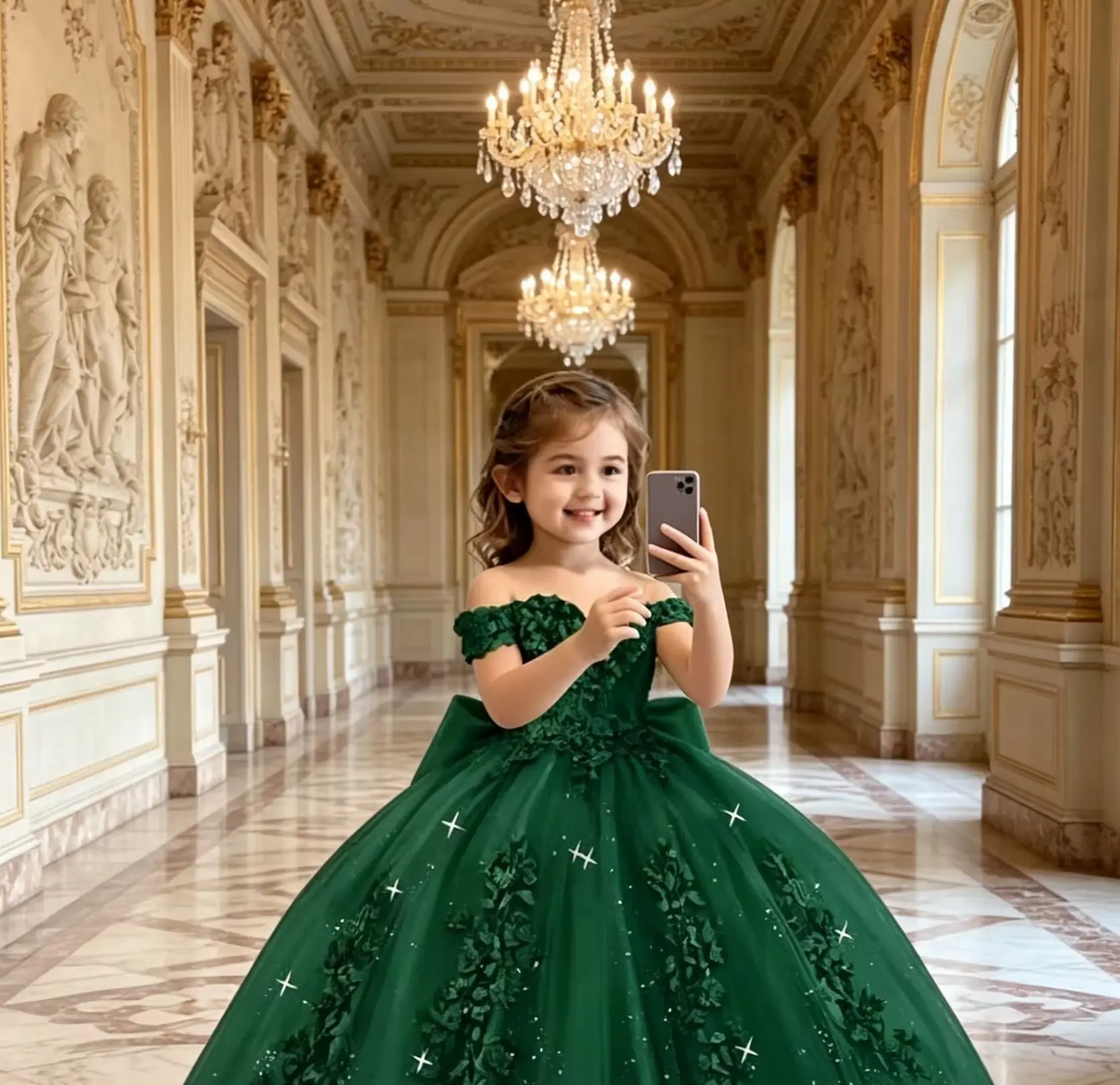 Princess Pink Customized Flower Girl Dress for Wedding Off Shoulder Lace Appliqued with Bow Kids First Communion Ball Gown