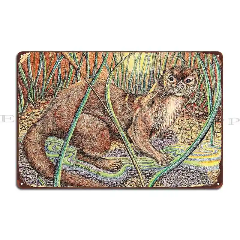 Otter From The Original Pen And Ink Metal Sign Cinema Party Decoration Printed Garage Tin Sign Poster