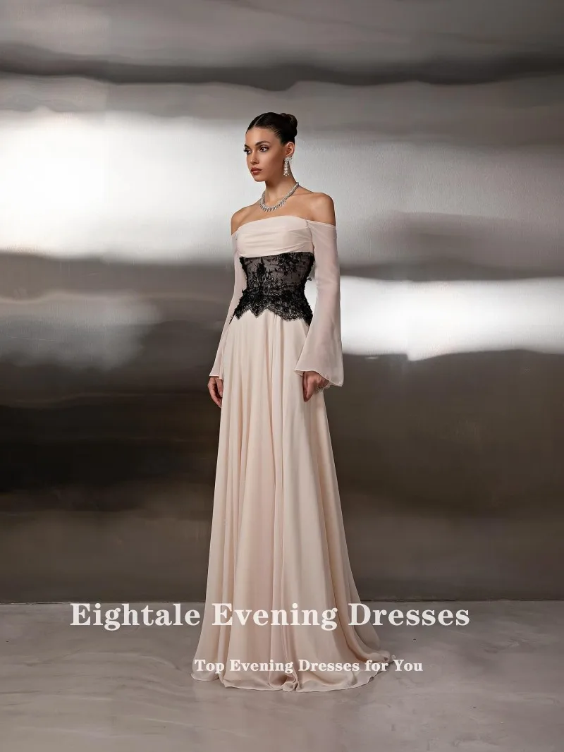 

Eightale арабское вечернее платье без бретелек с кружевом по индивидуальному заказу из шифона со складками трапециевидной формы длиной до пола, платье русалки для выпускного вечера, свадебное платье