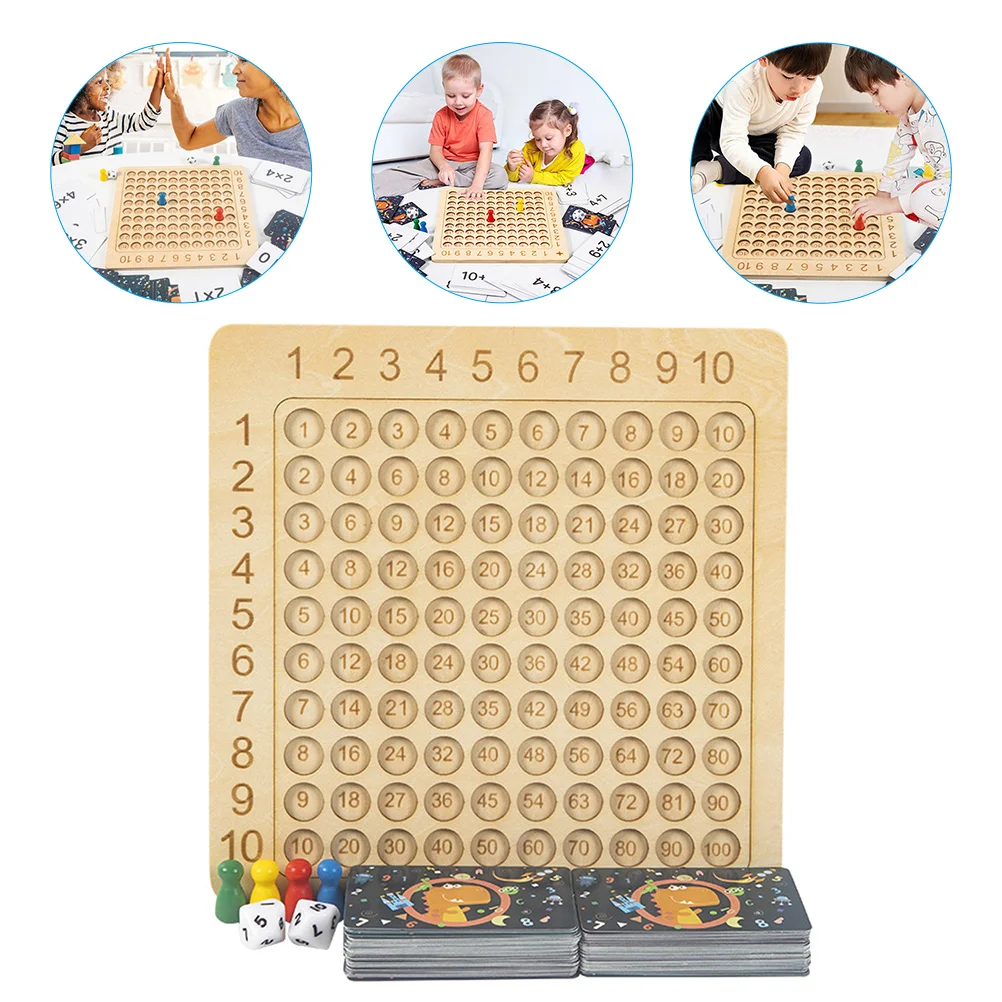 Wooden Multiplication Table Teaching Aids Preschool Kids Toy Boards Paper Funny