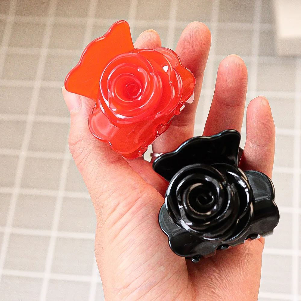 1pc Three dimensional rose petals, half tied hair, elegant temperament, hair accessory, new vinegar hair clip