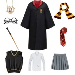 Child Adult Magic School Cosplay Heromin Robe Sweater Skirt Tie Scarf Girls Women Horror Costume For Halloween