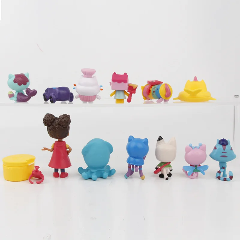 & Gabby Dollhouse Anime Figure Toy Smiling Car Cat Hug Gaby Girl Dolls Mercat Cartoon Action Figure Kids Xmas Birthday Gifts