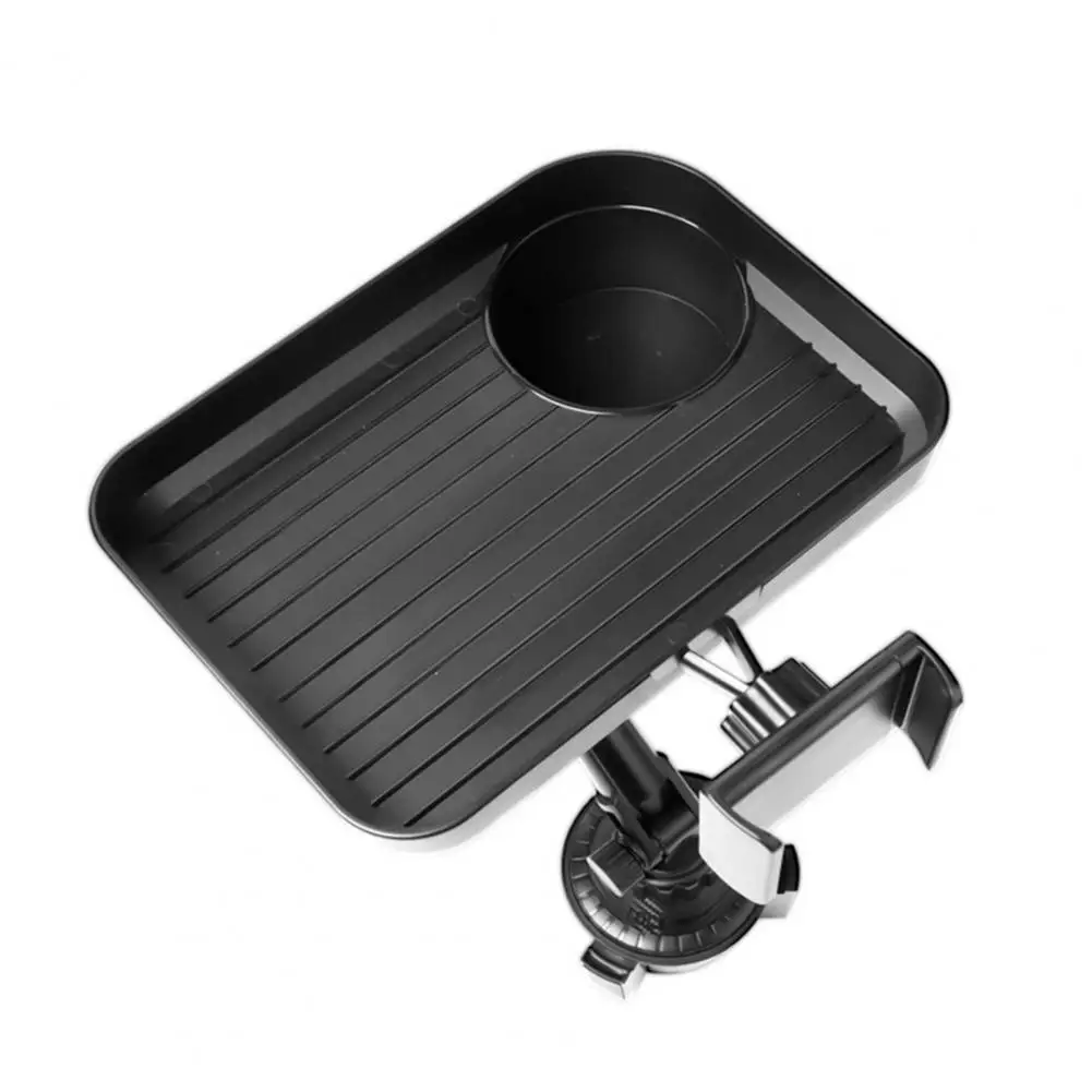 Car Food Tray Universal Foldable Car Dining Plate with Cup Holder Phone Bracket Storage Tray Snacks Drinks Mobile Phone