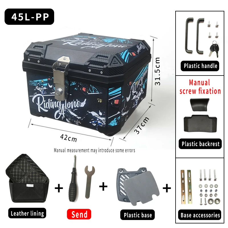 45L57L Motor Kofferbak Helm Box Universele Motor Top Case ABS Staart Box Achterbagage Case Waterdichte Toolbox Met Veilig Slot