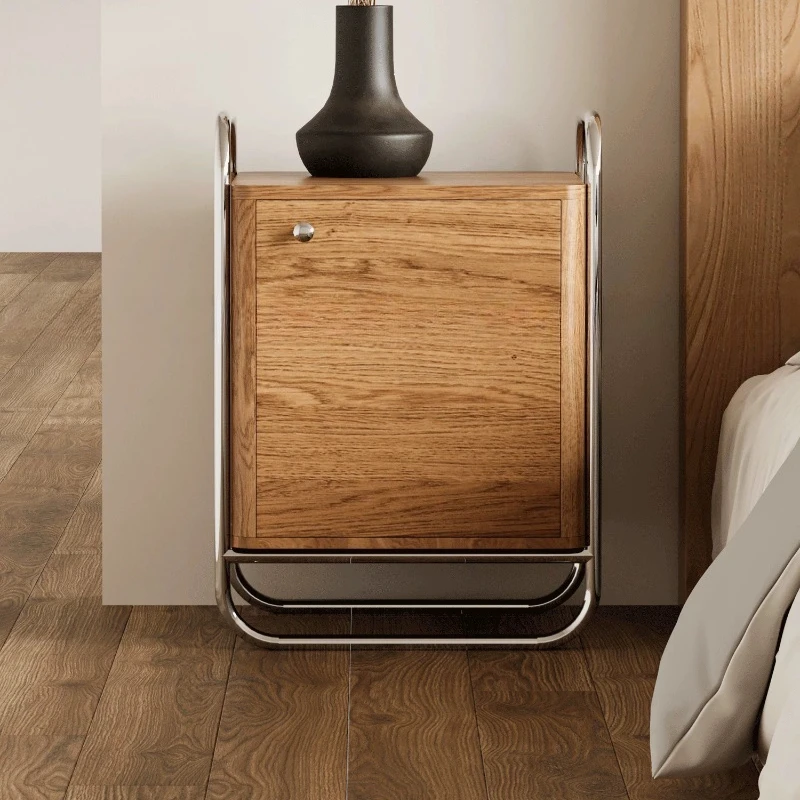 

Bauhaus medieval small bedside table side cabinet storage cabinet stainless steel modern edge corner rack