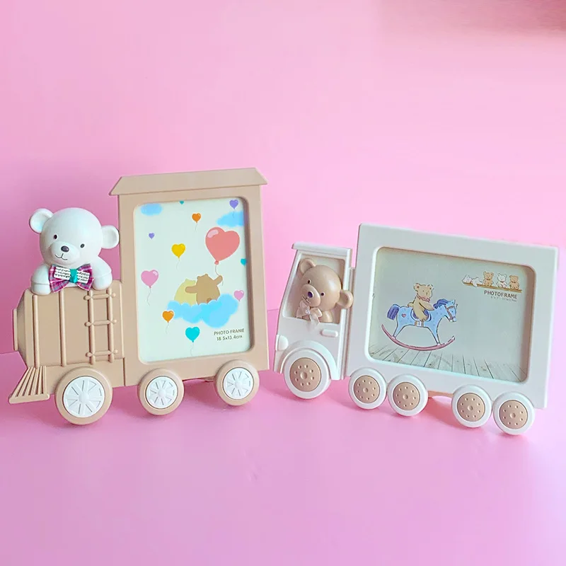 

7 Inch Cartoon Cute Car Picture Frame Picture Frame Plastic Relief Children's Photo Frame Table Children's Room Wall Decoration