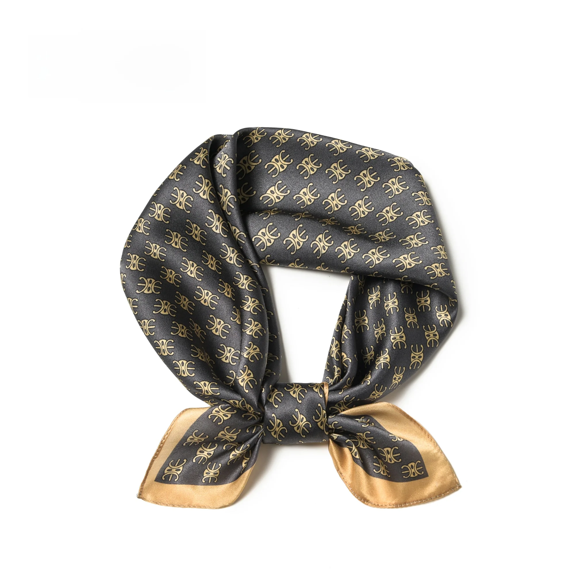 2026年夏新作-中華風折りたたみシルクスカーフ-レディース-薄手ショール-多用途-高級スクエアスカーフ-ブリティッシュスタイルプリント-幾何学模様