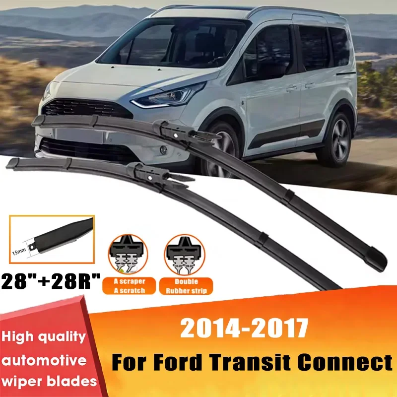 

2pcs Wiper Front Wiper Blades Set For Ford Transit Connect 2014-2017 2015 Windshield Windscreen Window 28"+28R"Car Accessories