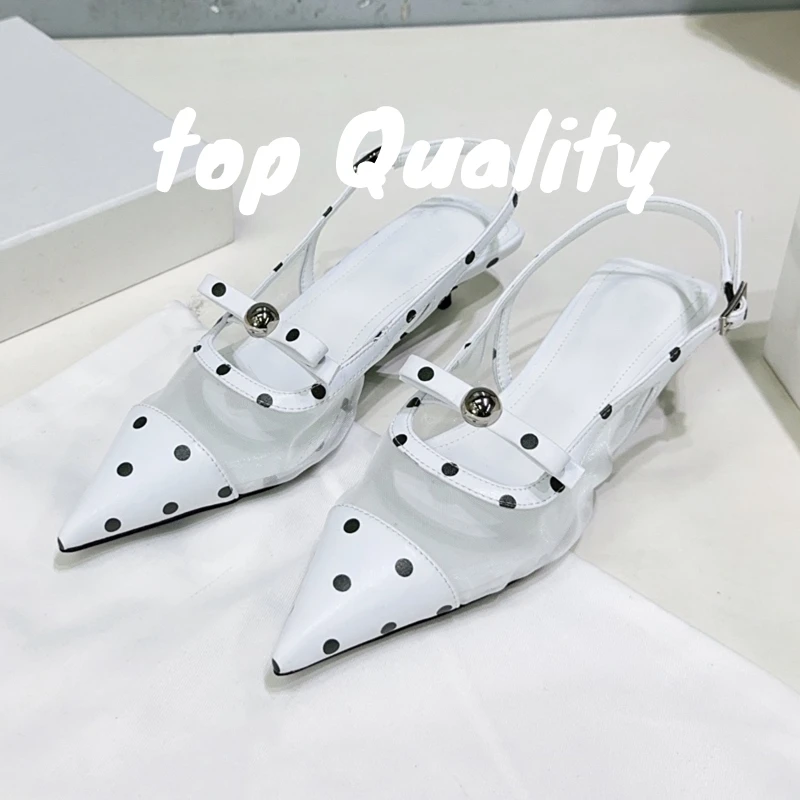 صنادل نسائية صيفية مدببة مصنوعة من الجلد بلون سادة وتصميم كعب منخفض 3.5 سم صنادل بكعب عالٍ #1