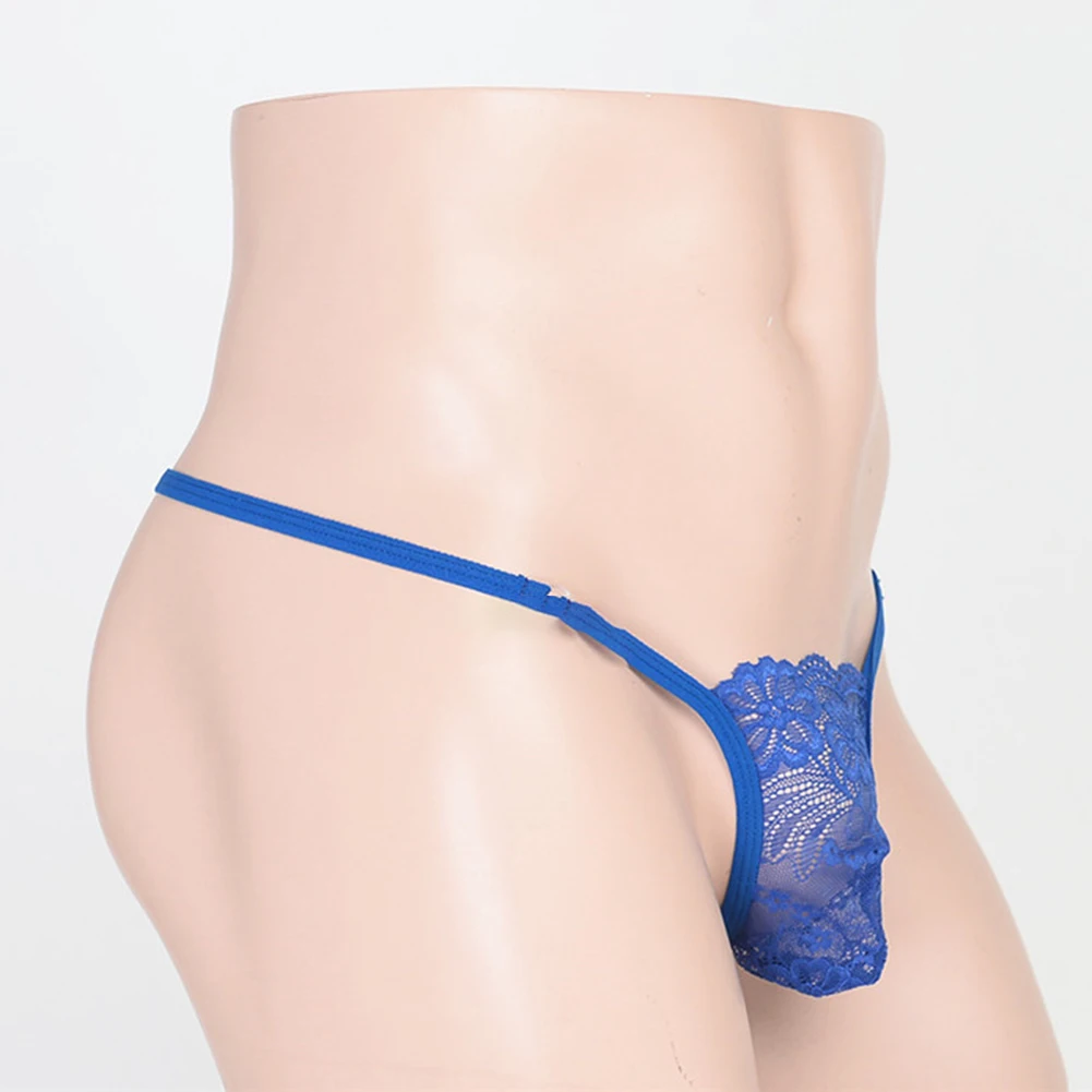 

Сплошной цвет, мужские кружевные дышащие прозрачные трусы с низкой талией, нижнее белье, трусики с тонким ремешком, эластичные стринги, стринги Sissy