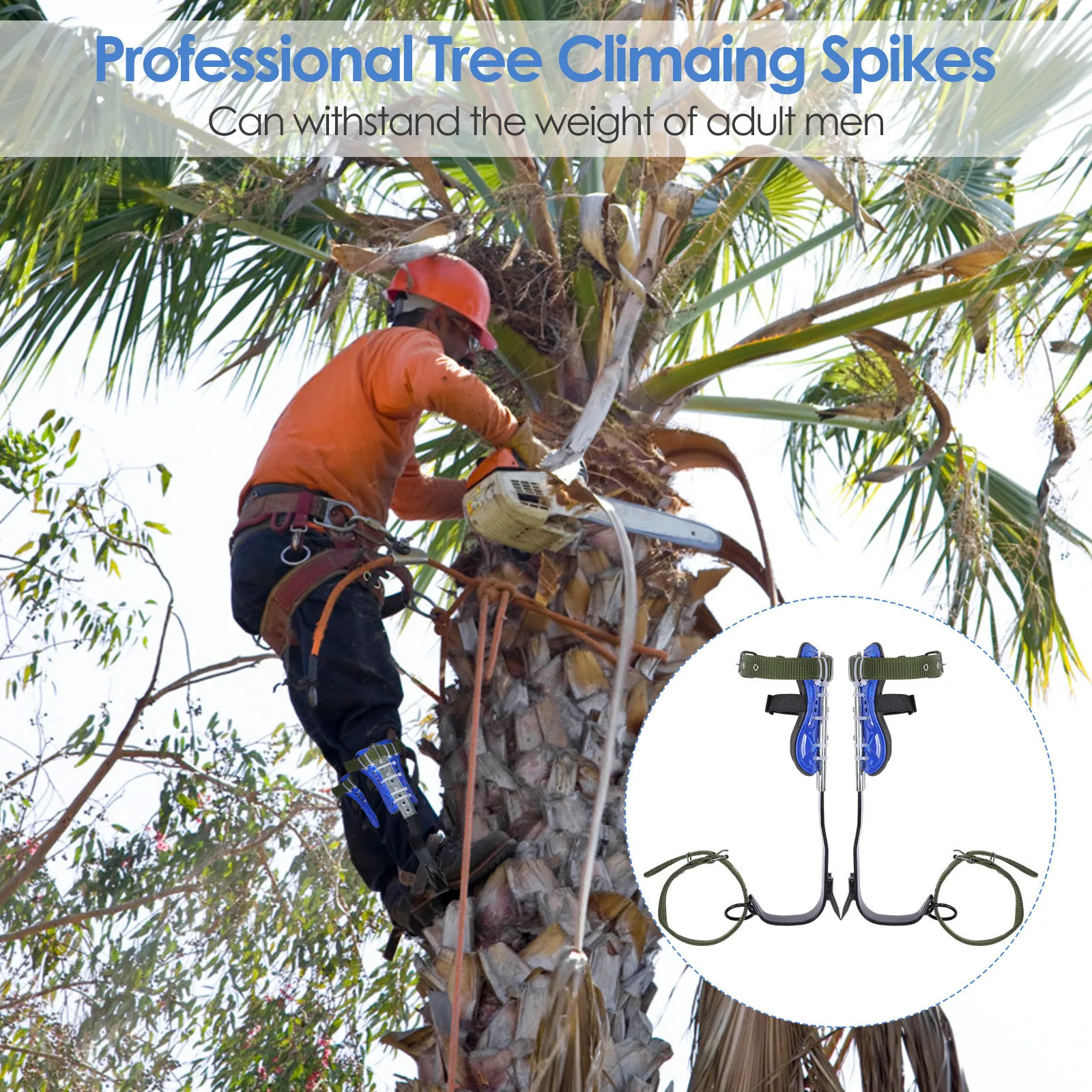 Imagem -02 - Tree Climbing Spikes Conjunto Artefact Climber com Engrenagens Ponto Correias de Segurança para Garden Picking Fruit Esportes ao ar Livre