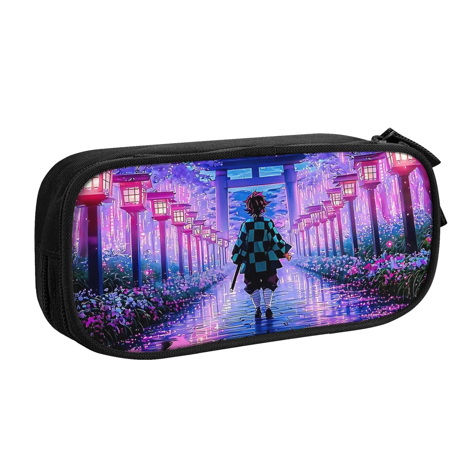 Large Capacity Bags for Child Cartoon Muichiro Tokito Battle Stance Pattern Demon Slayer Handheld Study Bag for Boys Gilrs Kids