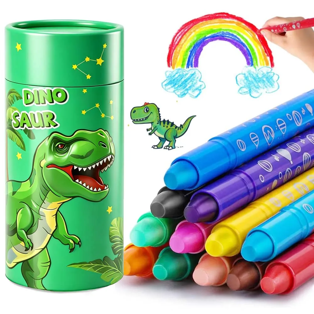 Crayón de cera de 12/24 colores para niños, crayones giratorios lavables y borrables para niños pequeños, juego de lápices para colorear para dibujar, regalos para la vuelta al colegio