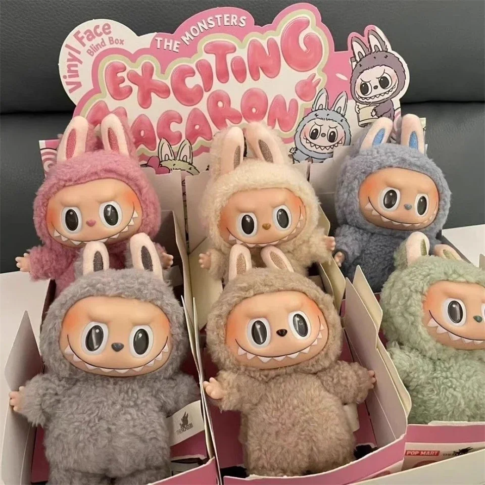 Quente os monstros têm um assento série labubu vinil boneca de pelúcia caixa cega brinquedo figura ação anime modelo caixa mistério presente coleção
