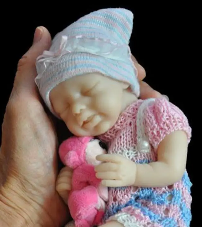 NPK 9inch Reborn Becca Sleeping Baby  Doll Kit Unpainted DIY Doll Parts Cloth Body Include
