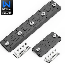 M-LOK Arca Rail WEYLLAN MK80 Bipod Mount Adapter ARCA/RRS Dovetail Quick Release Plate Lightweight Aluminium Plate for Tripod