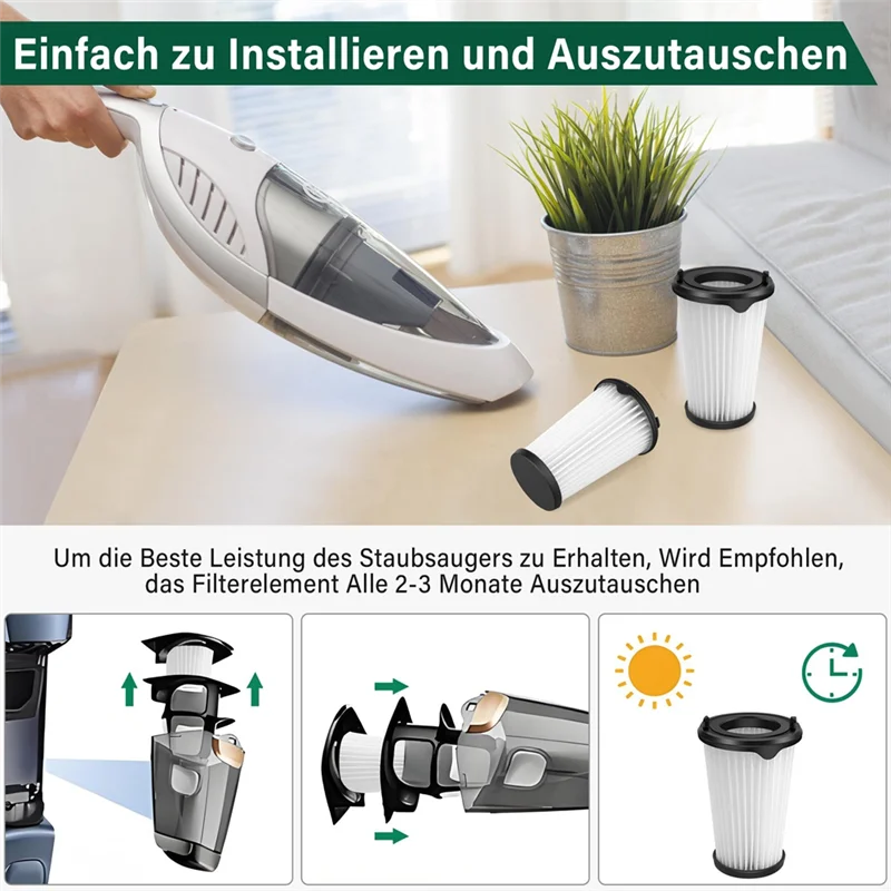 Baao-pacote de 6 filtros cx7 para aeg aef150, filtro de substituição para aeg cx7-2, qx8 animal bateria aspirador de pó portátil