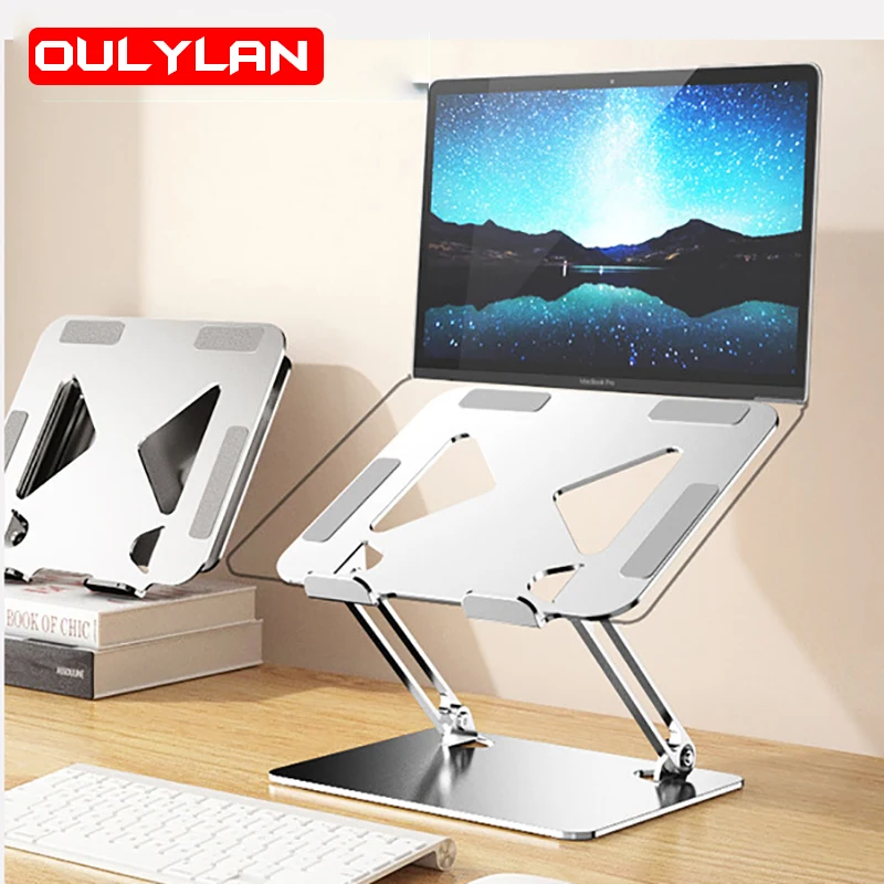 Folding Laptop Stand Tablet PC Stand Metal Carbon Steel Holder Portable Heightening Cooling Liftable Notebook Computer Bracket