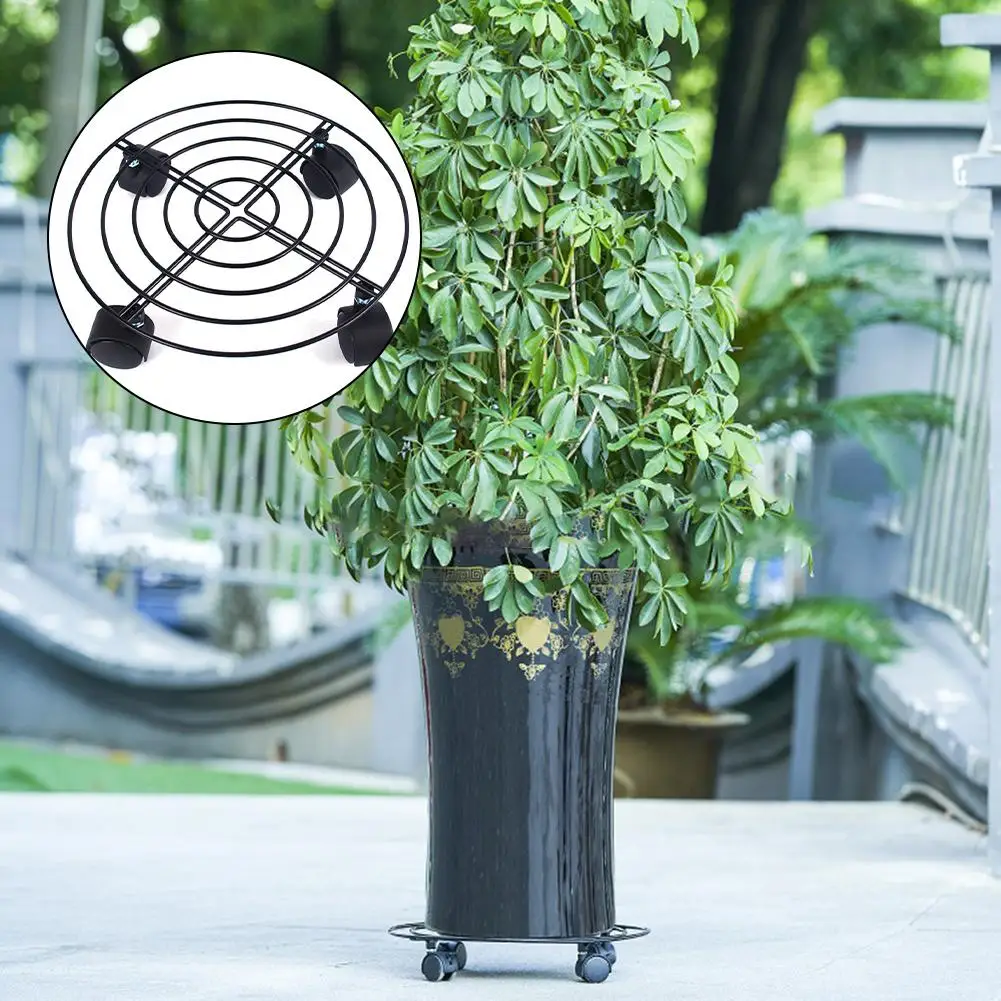 3 Piece Metal Plant Carts with Wheels Designed for Indoor and Outdoor Use Offers Easy Movement and Stable Support of Plants