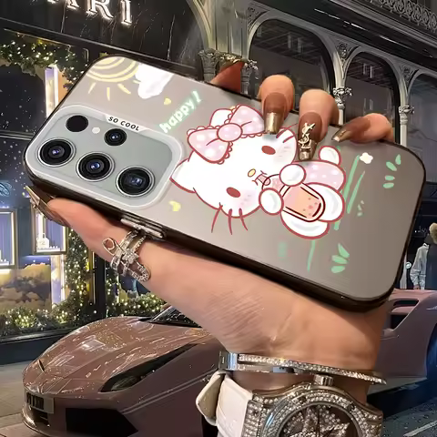 Hello Kitty Frosted Case for Samsung Galaxy S25 S24 S23 S22 Ultra S21 Plus S20 FE A73 A72 A71 A56 A55 A54 A53 A52 Acrylic Cover